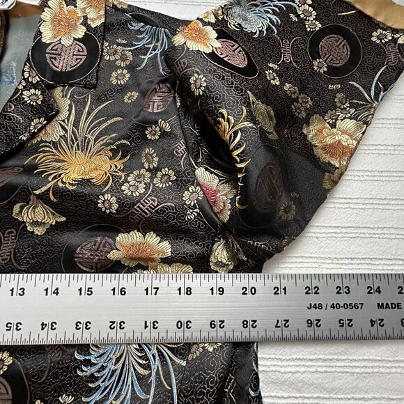 Chico's Design Oriental Inspired Kimono Style Jacket Rayon/Silk Sz 2 Black Gold - Picture 6 of 8